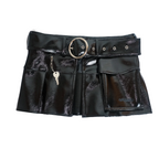 Open charm black belt skirt