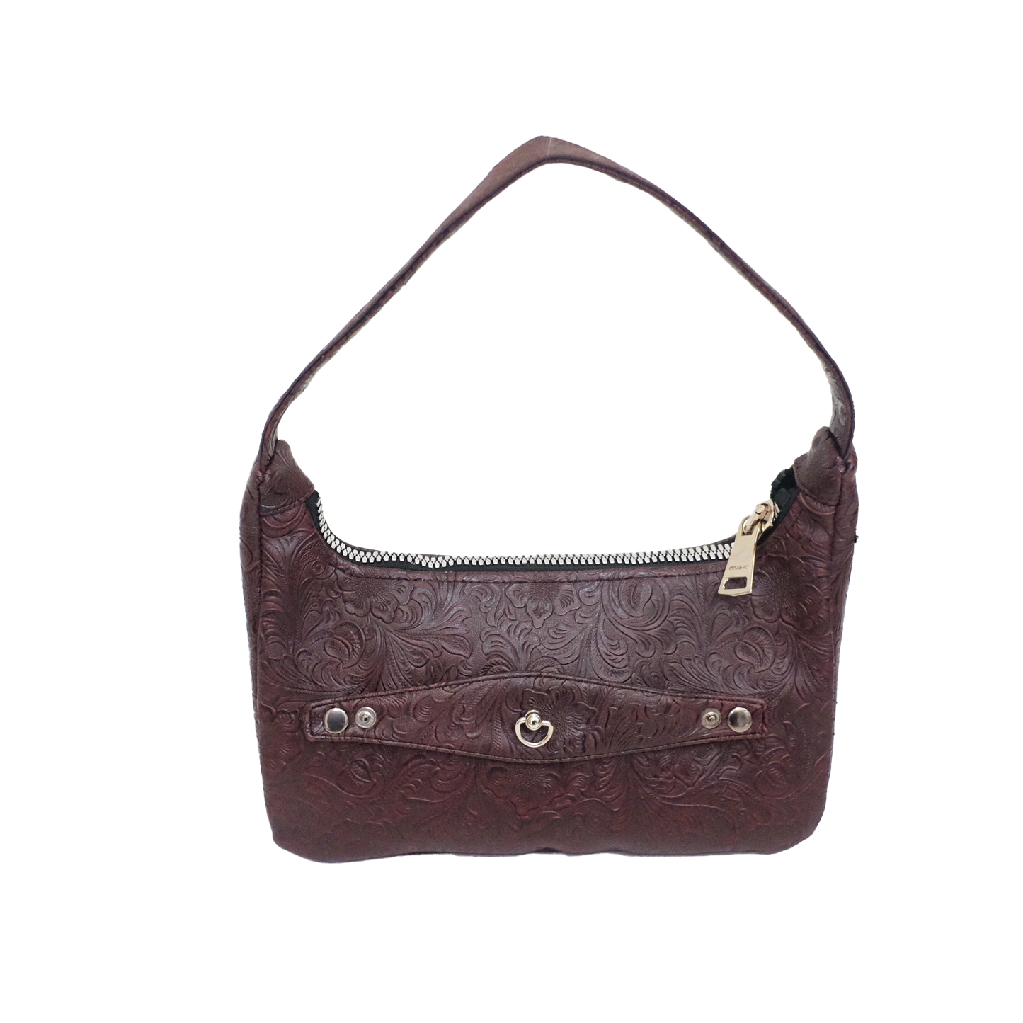 Embossed Rosy cuff bag - Burgundy