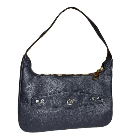 Blue Noir embossed rosy cuff bag