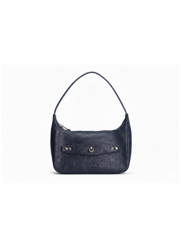 Blue handbag on a white background