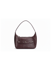 Embossed Rosy cuff bag - Burgundy