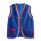 fuzzy vest blue