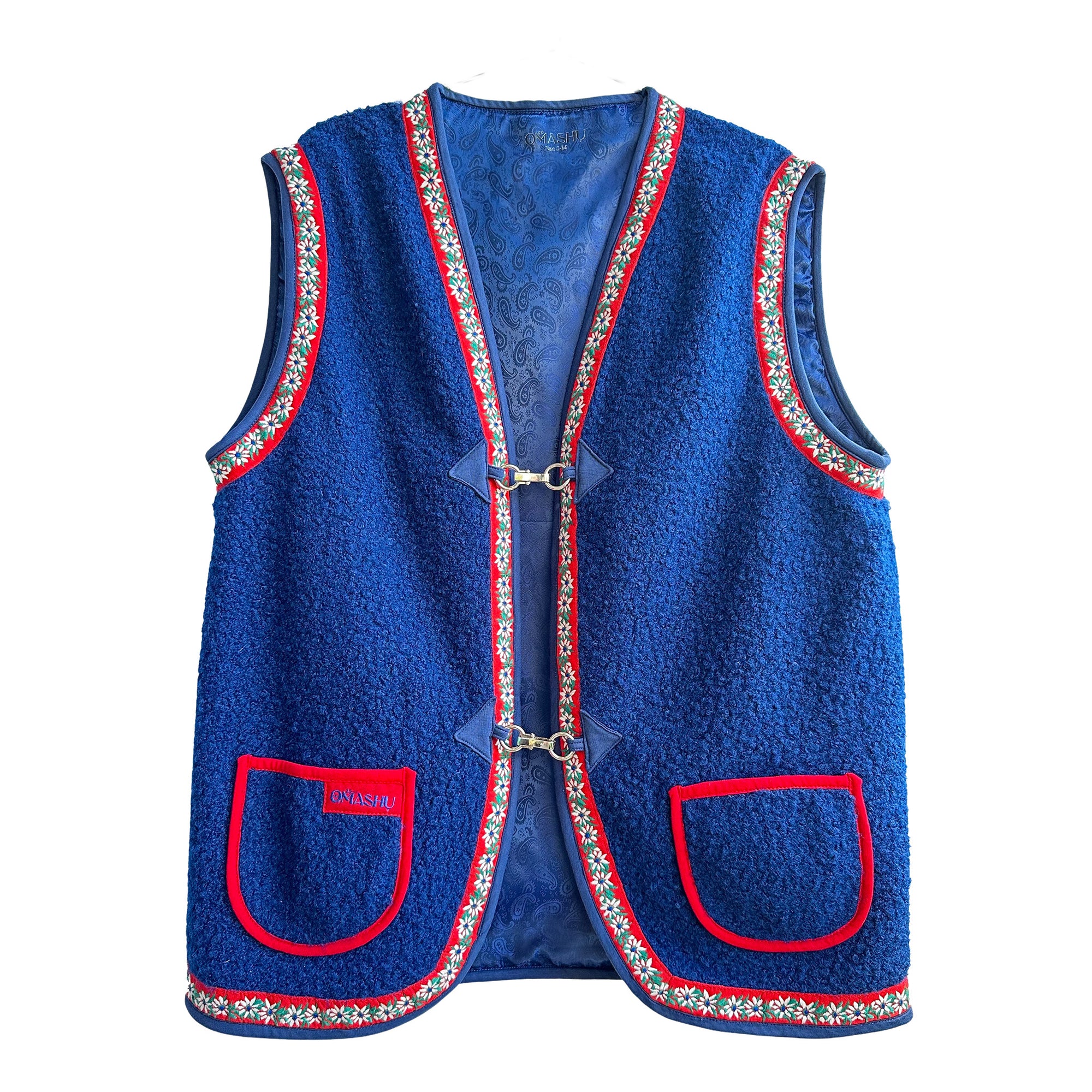 fuzzy vest blue
