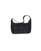 blue handbag on a white background