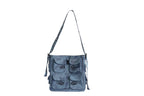 Keychain Cargo Bag XL - Ocean with tribal embroidery and multiple pockets, displayed on a plain background.