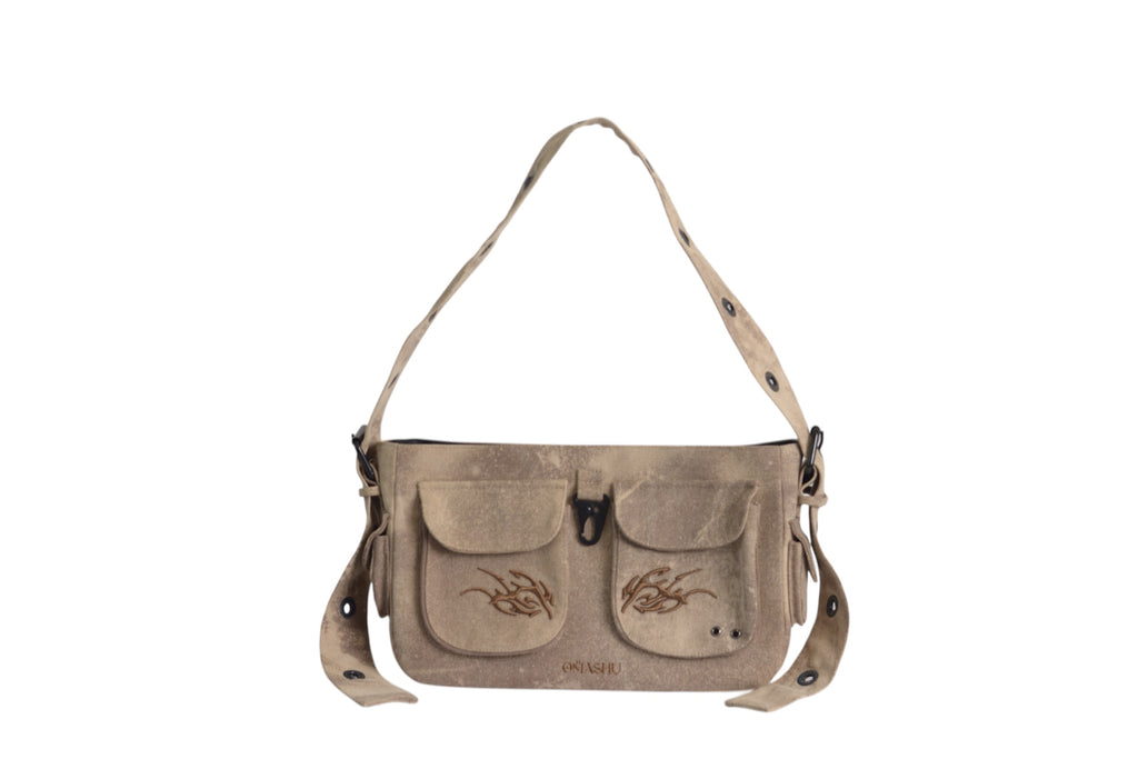 bag in beige on a white background